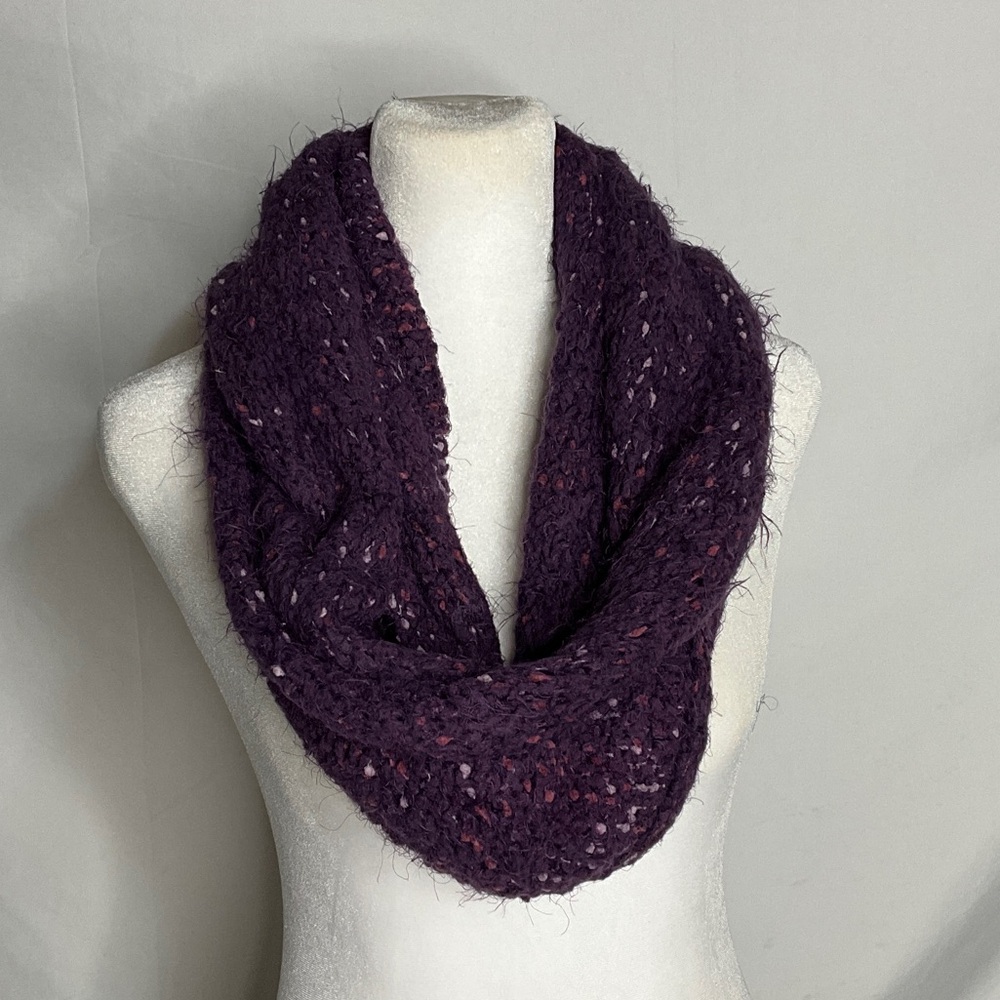 Soft Purple Knit Infinity Scarf
